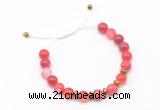 CGB9482 8mm, 10mm red banded agate & rondelle hematite adjustable bracelets