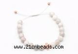 CGB9488 8mm, 10mm white crazy lace agate & cross hematite adjustable bracelets