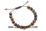 CGB9500 8mm, 10mm yellow tiger eye & rondelle hematite adjustable bracelets