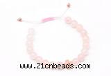 CGB9511 8mm, 10mm rose quartz & cross hematite adjustable bracelets