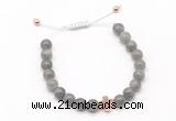 CGB9519 8mm, 10mm labradorite & cross hematite adjustable bracelets