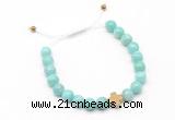 CGB9521 8mm, 10mm amazonite & cross hematite adjustable bracelets