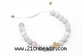 CGB9538 8mm, 10mm matte white crazy lace agate & cross hematite adjustable bracelets