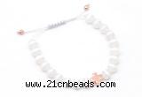 CGB9540 8mm, 10mm matte Tibetan agate & cross hematite adjustable bracelets