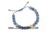 CGB9549 8mm, 10mm matte dumortierite & cross hematite adjustable bracelets