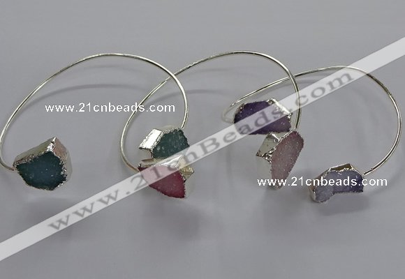 CGB955 13*18mm - 15*20mm freeform druzy agate bangles wholesale