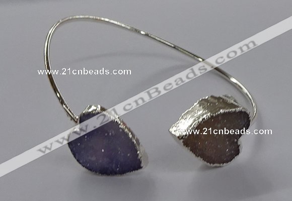 CGB959 15*15mm - 18*18mm heart druzy agate bangles wholesale