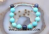 CGB9621 12mm round blue howlite & sodalite adjustable bracelets