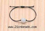 CGB9914 Fashion 12mm white jade adjustable bracelet jewelry