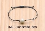 CGB9921 Fashion 12mm white fossil jasper adjustable bracelet jewelry