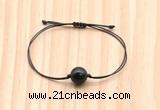 CGB9948 Fashion 12mm black obsidian adjustable bracelet jewelry