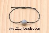 CGB9954 Fashion 12mm grey banded agate adjustable bracelet jewelry