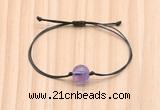 CGB9994 Fashion 12mm amethyst gemstone adjustable bracelet jewelry