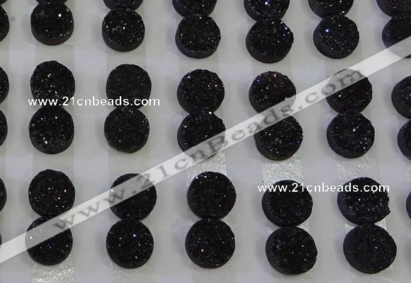 CGC102 12mm flat round druzy quartz cabochons wholesale