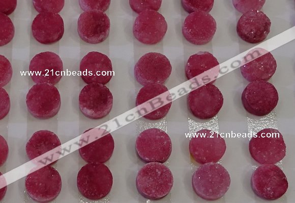 CGC107 12mm flat round druzy quartz cabochons wholesale