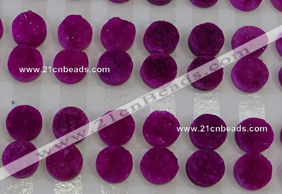 CGC112 14mm flat round druzy quartz cabochons wholesale