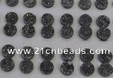 CGC113 14mm flat round druzy quartz cabochons wholesale