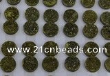 CGC121 16mm flat round druzy quartz cabochons wholesale