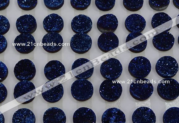 CGC124 16mm flat round druzy quartz cabochons wholesale