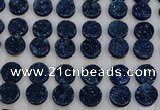 CGC126 16mm flat round druzy quartz cabochons wholesale