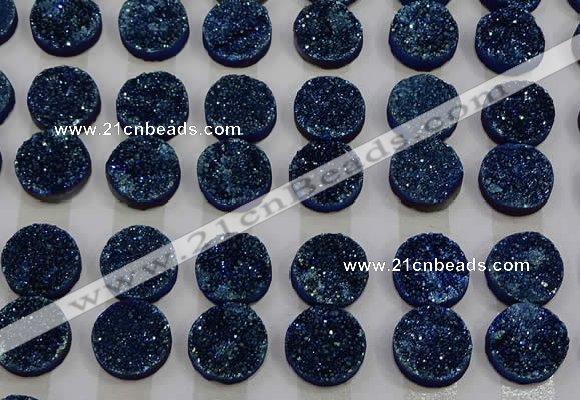 CGC126 16mm flat round druzy quartz cabochons wholesale