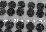 CGC131 18mm flat round druzy quartz cabochons wholesale