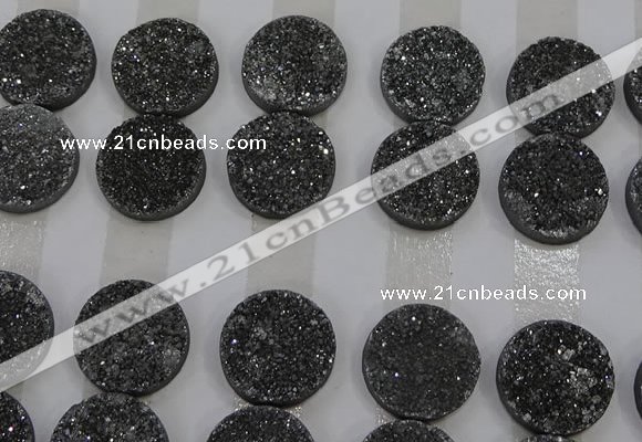 CGC131 18mm flat round druzy quartz cabochons wholesale