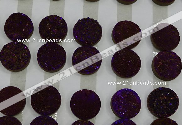 CGC133 18mm flat round druzy quartz cabochons wholesale