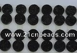 CGC135 18mm flat round druzy quartz cabochons wholesale