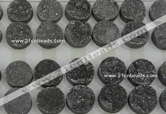 CGC144 20mm flat round druzy quartz cabochons wholesale