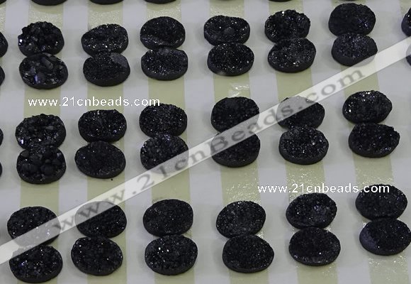 CGC162 10*14mm oval druzy quartz cabochons wholesale