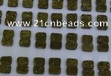 CGC202 10*14mm rectangle druzy quartz cabochons wholesale