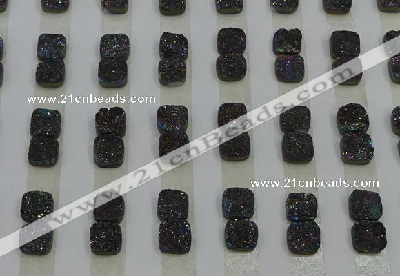 CGC210 10*10mm square druzy quartz cabochons wholesale