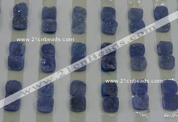 CGC211 10*10mm square druzy quartz cabochons wholesale