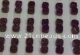 CGC214 10*10mm square druzy quartz cabochons wholesale