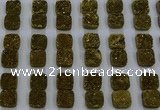 CGC217 10*10mm square druzy quartz cabochons wholesale