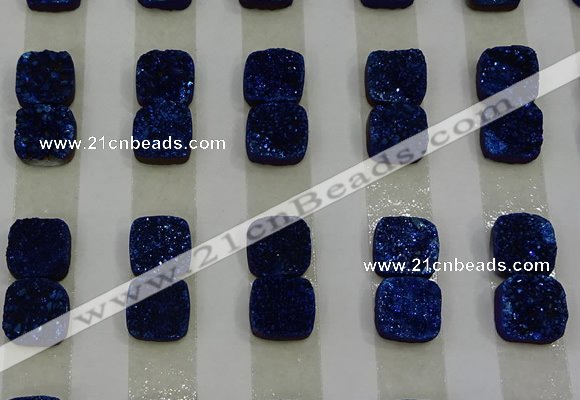 CGC219 10*10mm square druzy quartz cabochons wholesale