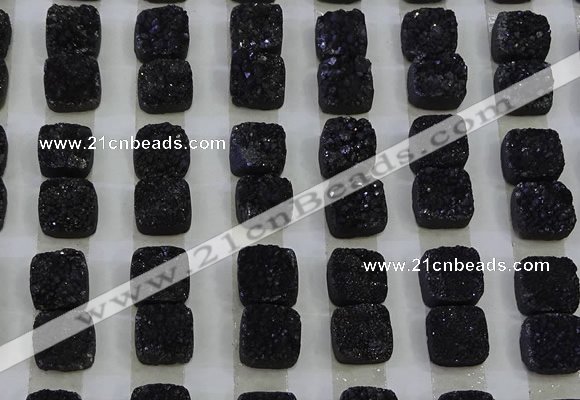 CGC223 12*12mm square druzy quartz cabochons wholesale