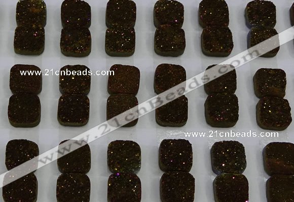 CGC225 12*12mm square druzy quartz cabochons wholesale