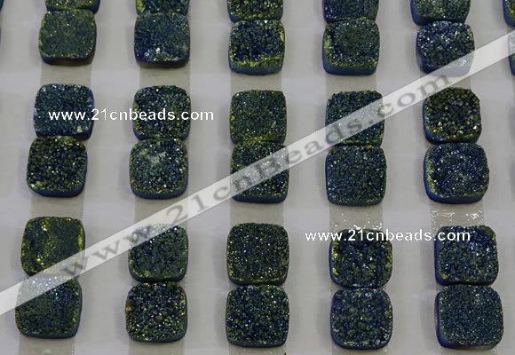 CGC226 12*12mm square druzy quartz cabochons wholesale