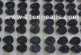 CGC235 10*14mm flat teardrop druzy quartz cabochons wholesale