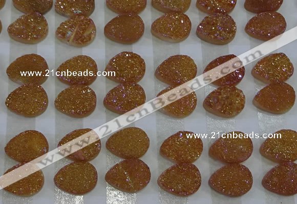 CGC241 12*16mm flat teardrop druzy quartz cabochons wholesale