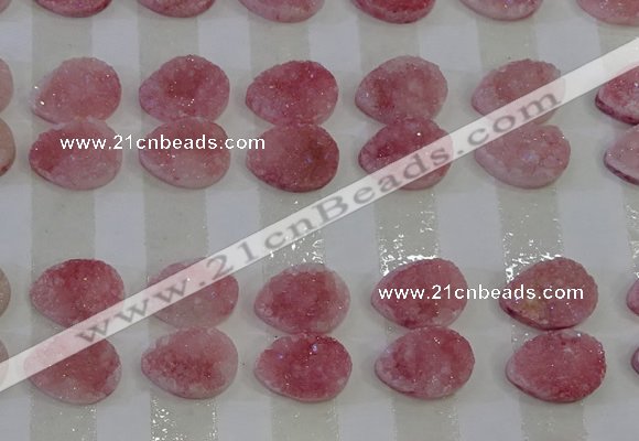 CGC254 13*18mm flat teardrop druzy quartz cabochons wholesale