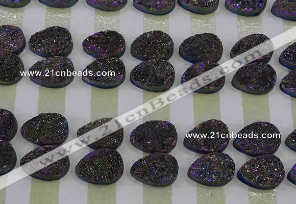 CGC261 15*20mm flat teardrop druzy quartz cabochons wholesale