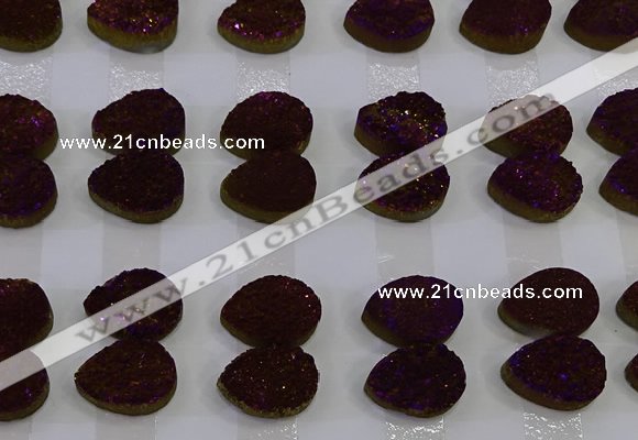 CGC262 15*20mm flat teardrop druzy quartz cabochons wholesale