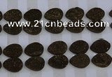 CGC265 15*20mm flat teardrop druzy quartz cabochons wholesale