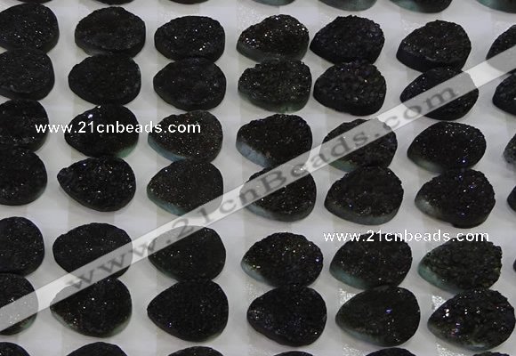 CGC267 15*20mm flat teardrop druzy quartz cabochons wholesale