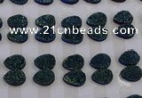 CGC269 15*20mm flat teardrop druzy quartz cabochons wholesale