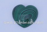 CGC39 28*28mm heart natural malachite gemstone cabochons