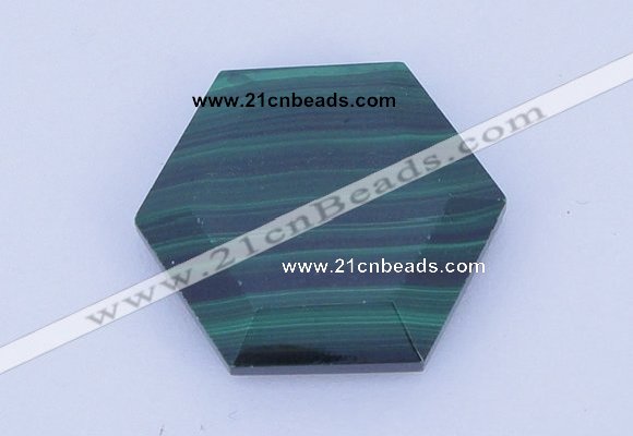 CGC42 25mm hexagon natural malachite gemstone cabochons